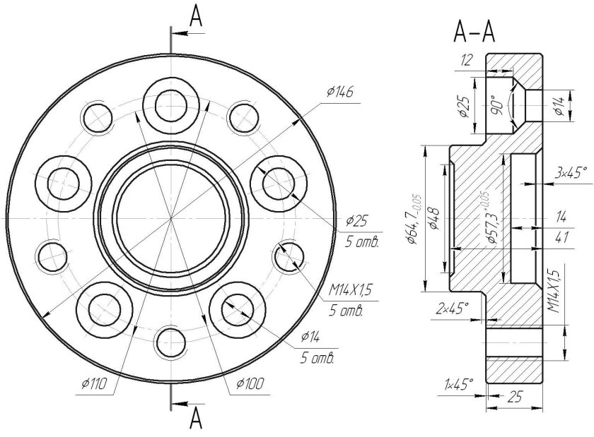 Проставки колесные УАЗ 469 чертеж