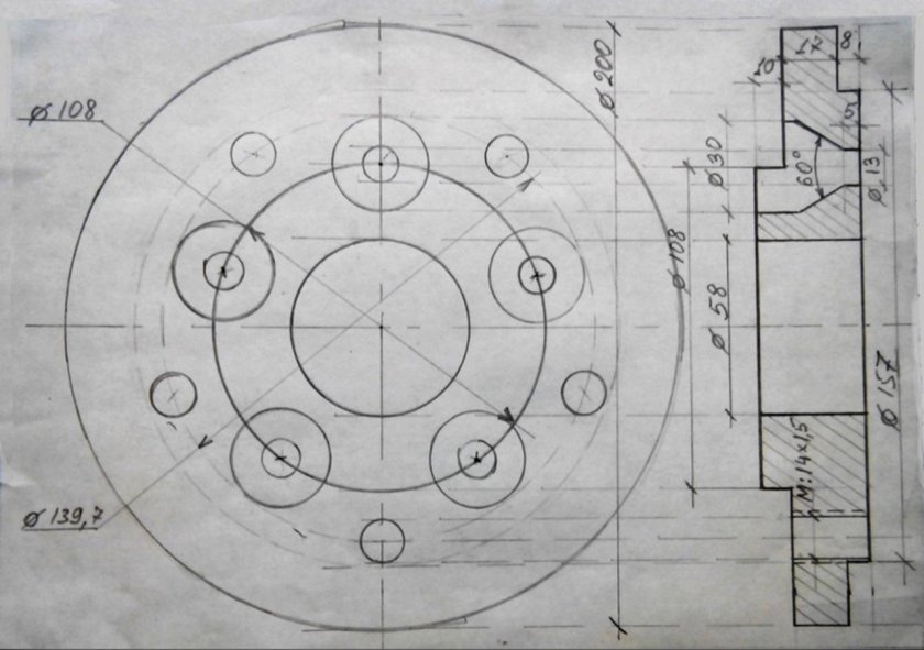 Проставки Волга 3110 чертеж