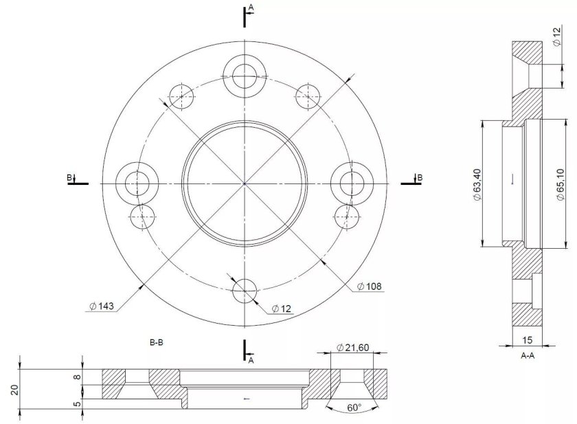 Ступица УАЗ 469 чертеж