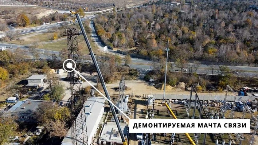 Демонтаж мачты с молниеотводом