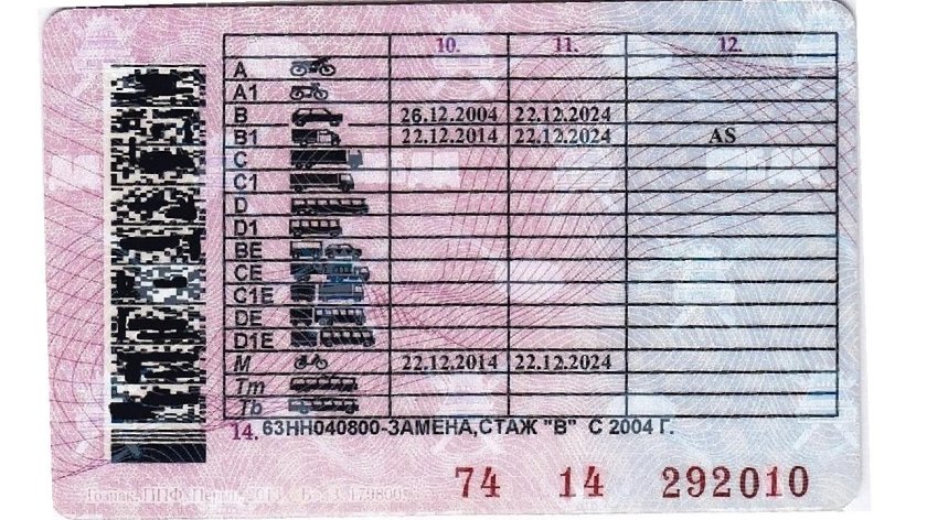 Водительское удостоверение категории