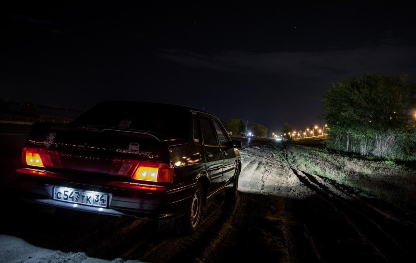 Лада 2114 тонированная ночью