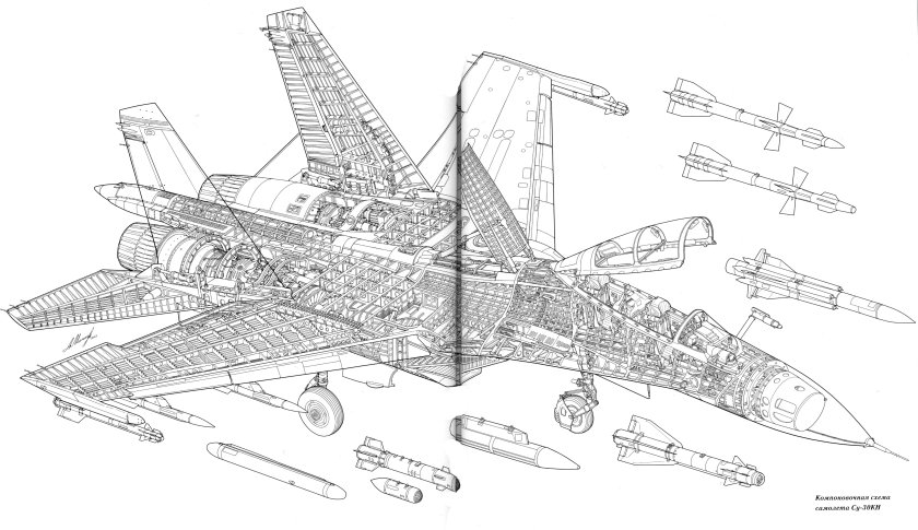 Компоновочная схема Су-30