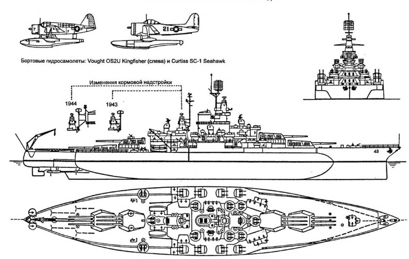 Линкор Колорадо чертежи