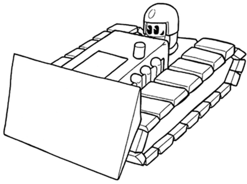 Бульдозер раскраска для малышей