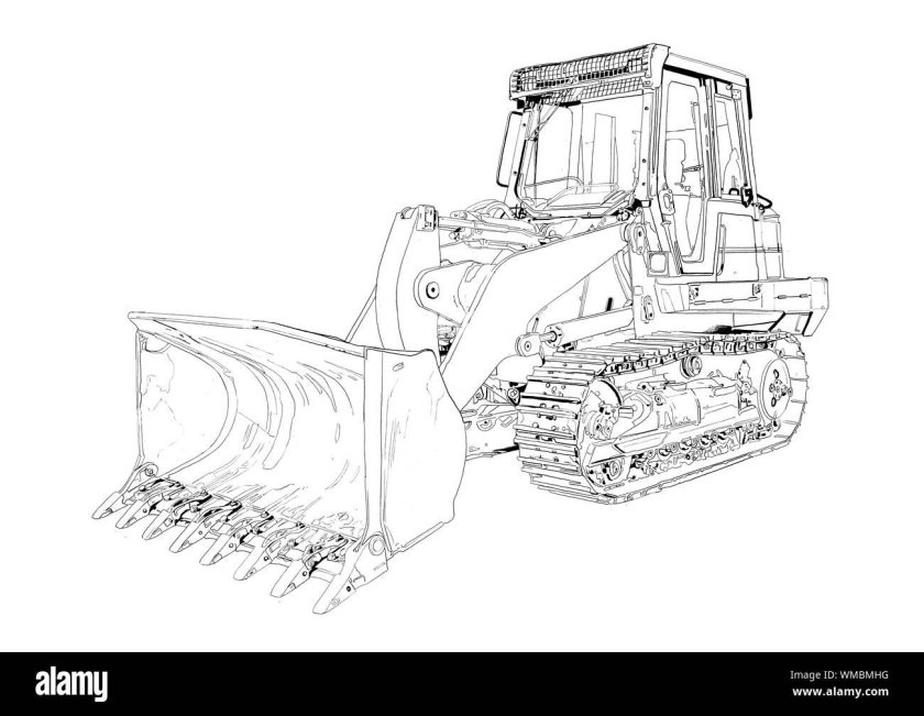 Поэтапное рисование бульдозер