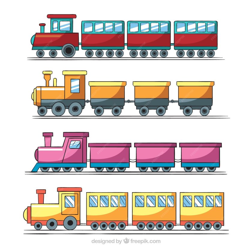 Рисунок поезда с вагонами