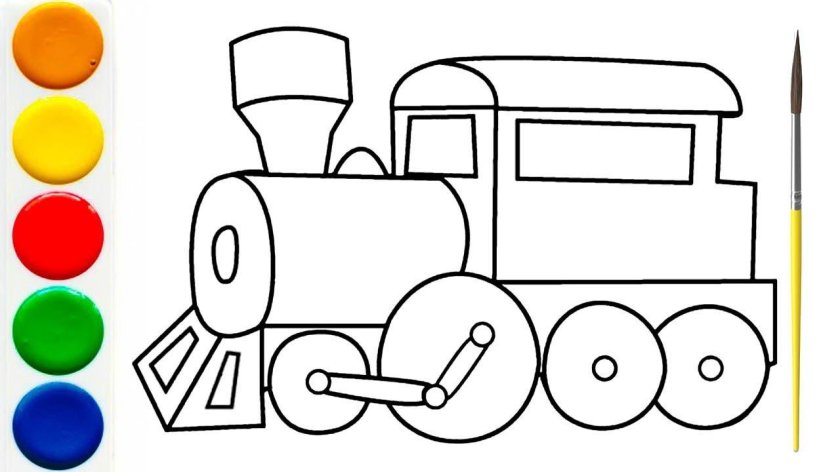 Раскраски. Паровоз