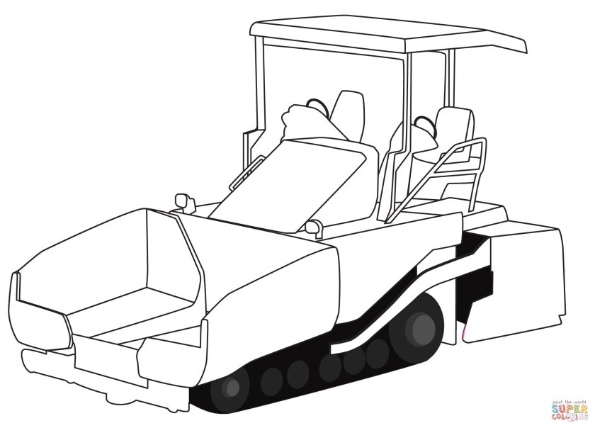 Асфальтоукладчик раскраска