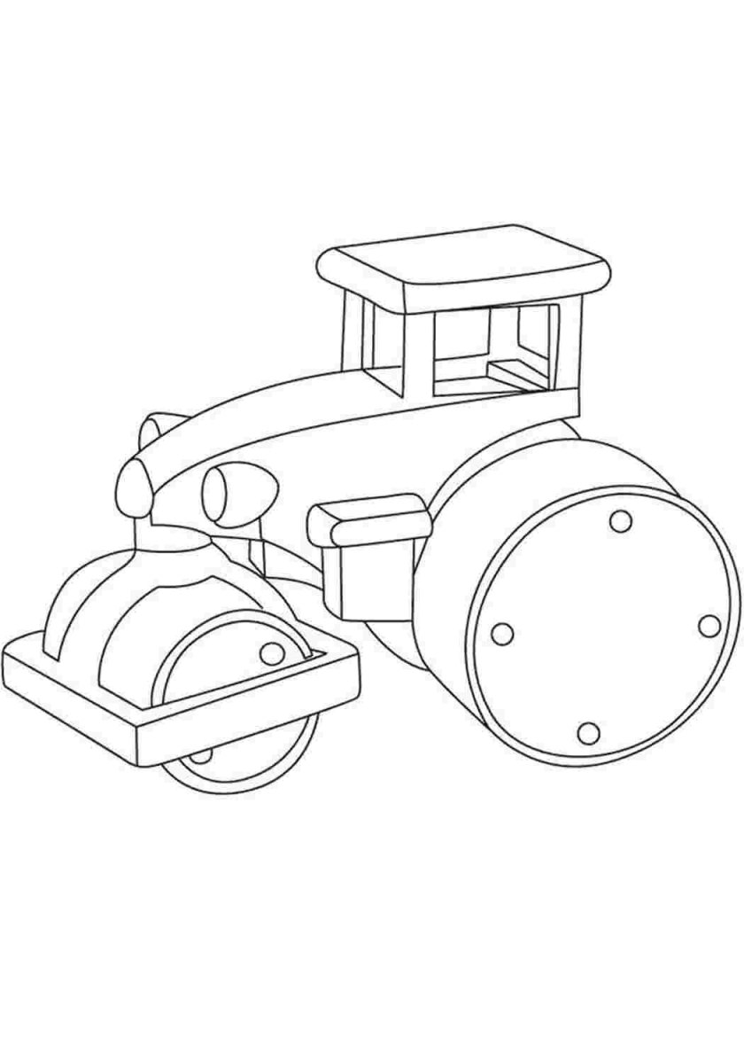 Раскраска дорожный каток