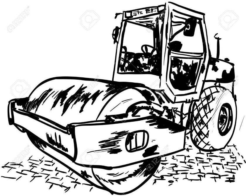 Асфальтоукладчик рисунок