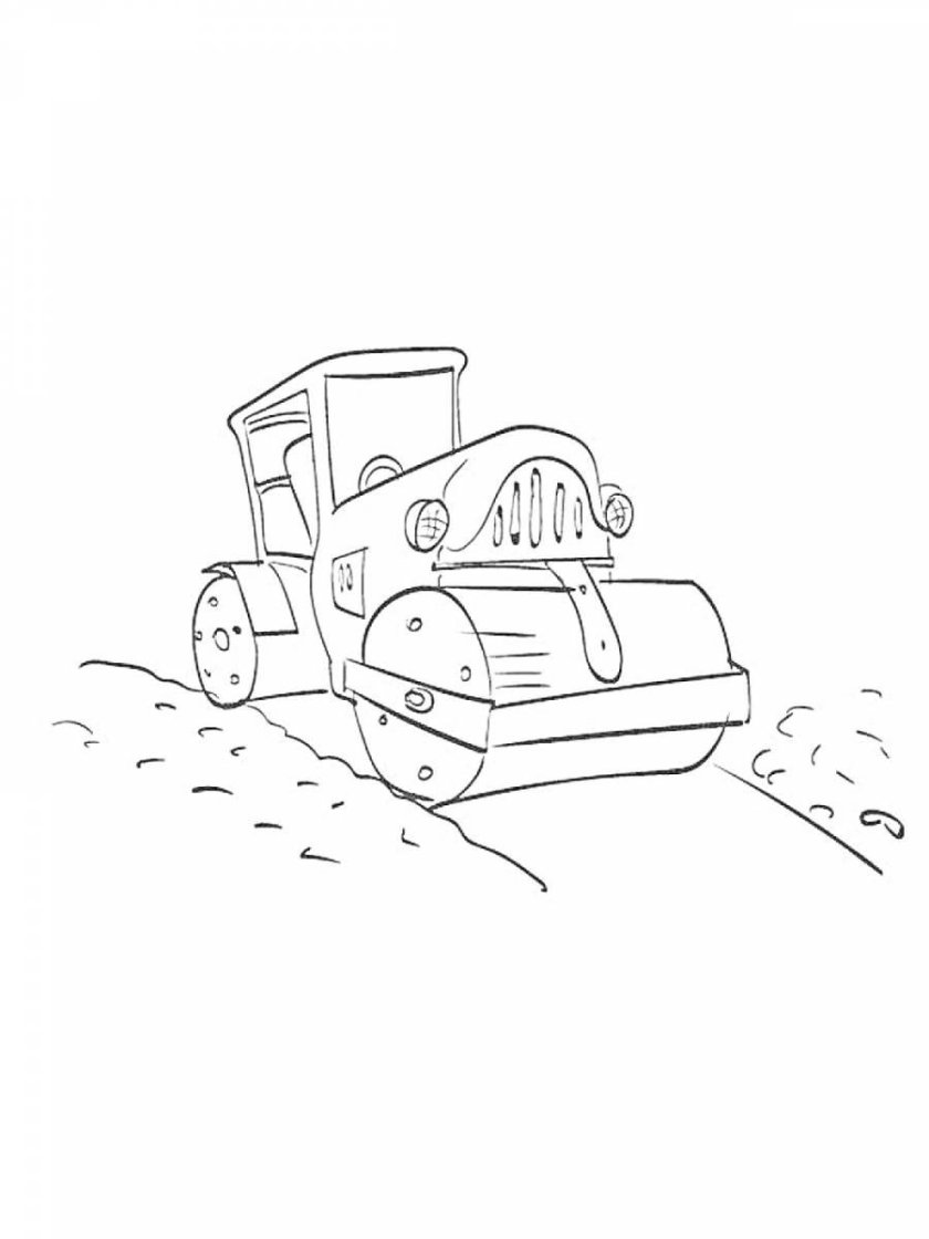 Снегоуборочная машина раскраска