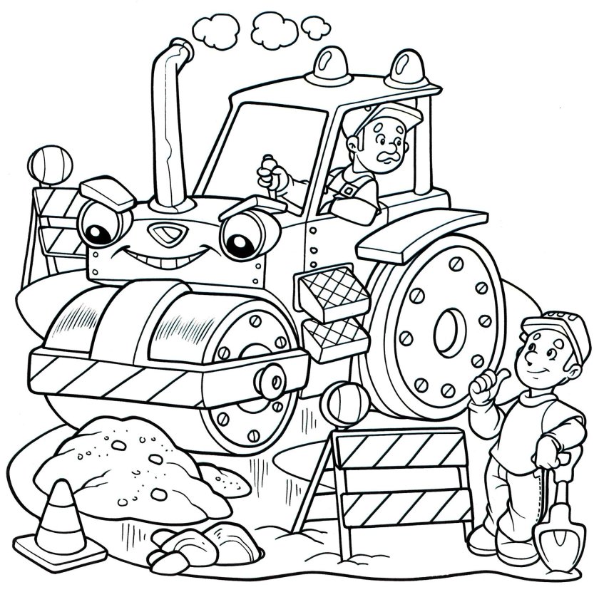 Каток машина раскраска для детей