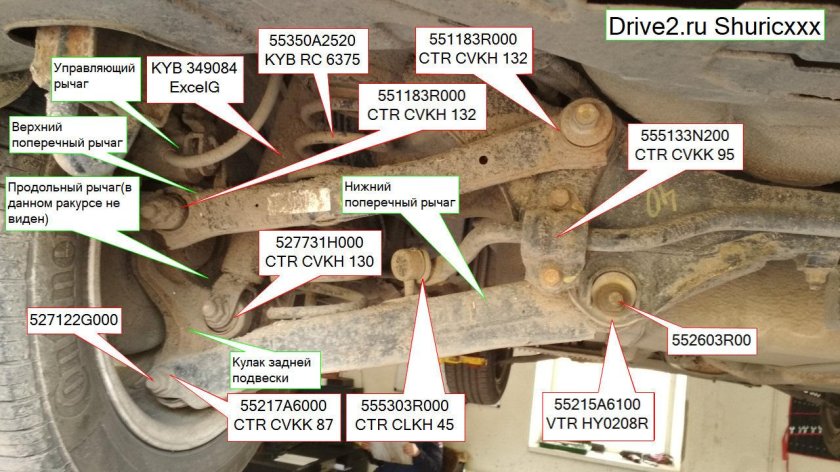 Схема задней подвески Киа СИД 1