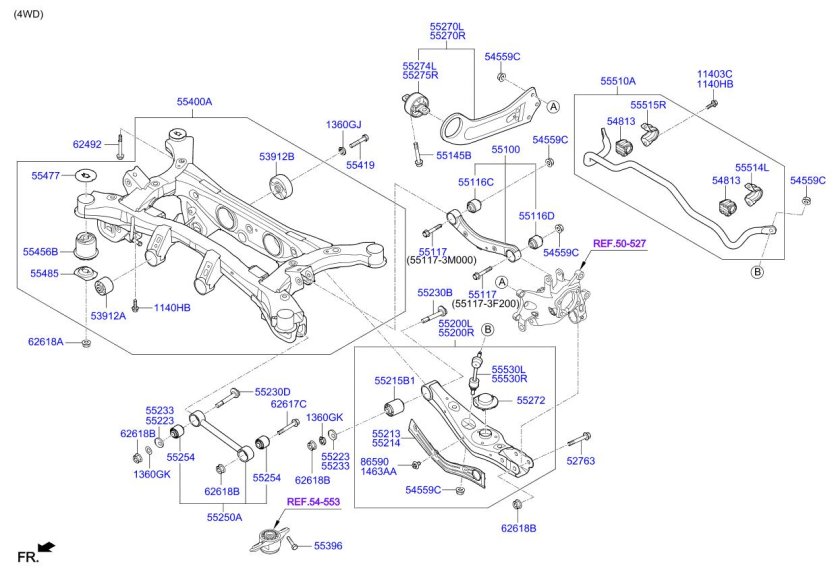Сайлентблоки задней подвески Хендай ix35 4wd