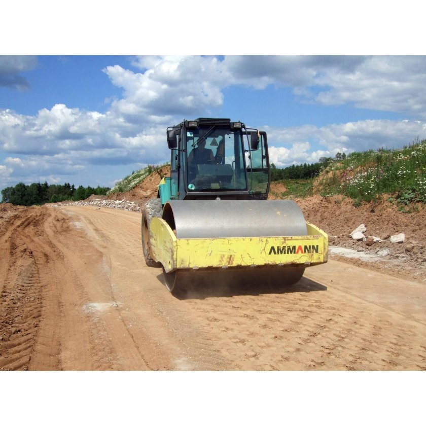 Уплотнение песка виброкатком