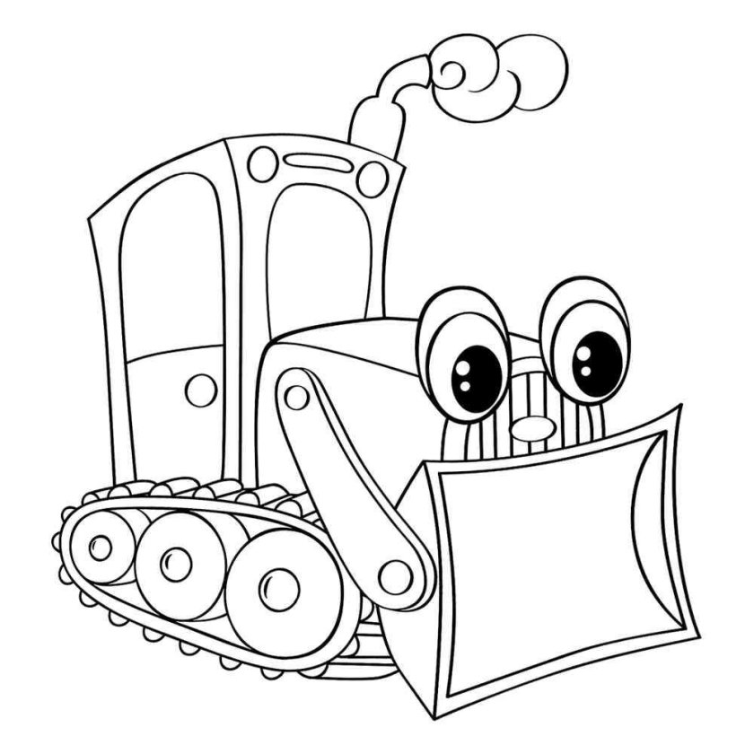 Бульдозер раскраска