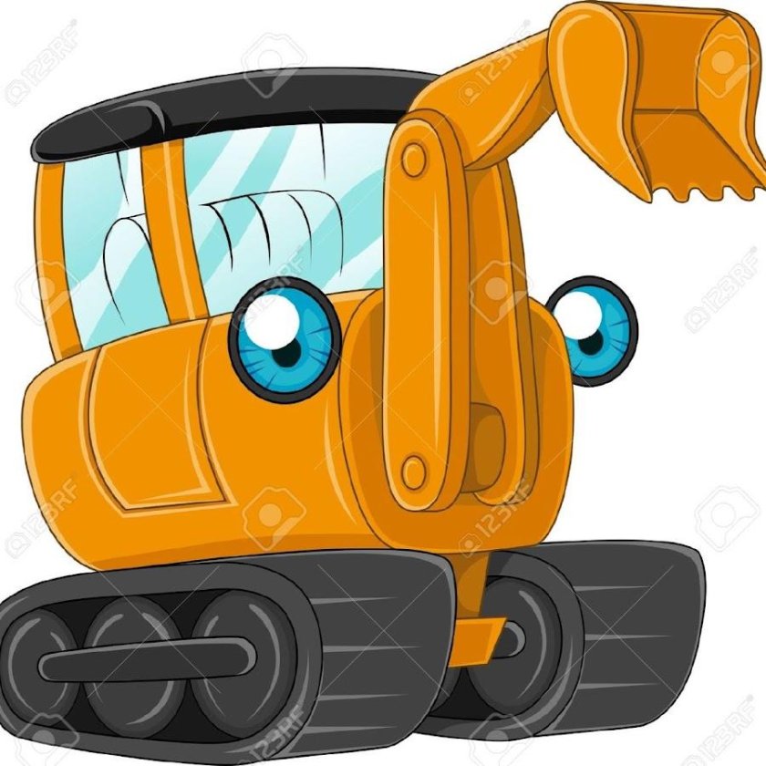 Экскаватор мультяшный