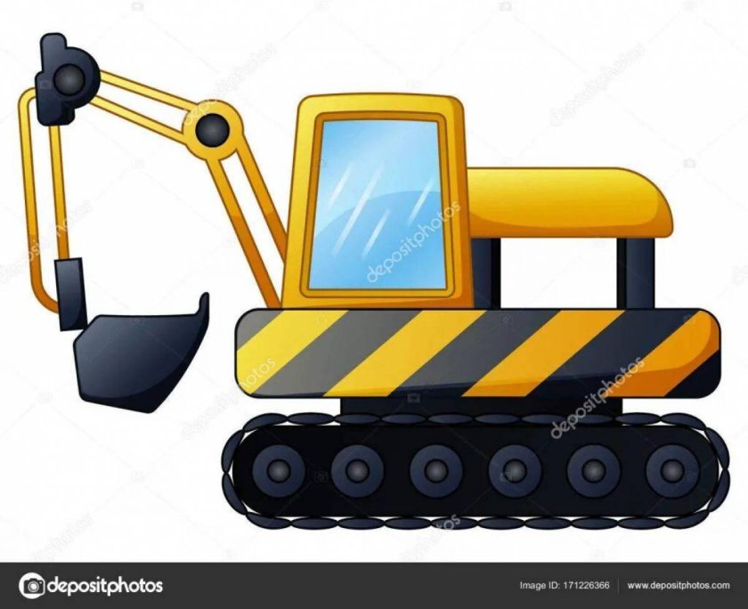 Экскаватор мультяшный