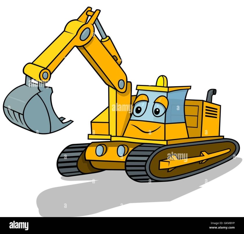 Экскаватор мультяшный