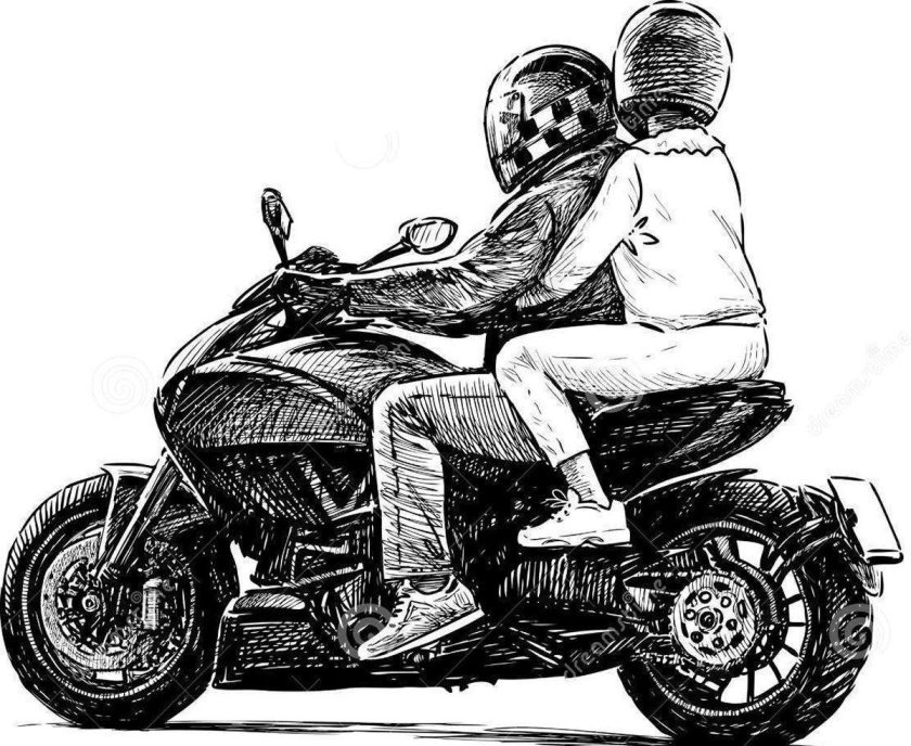 Мотоциклист рисунок