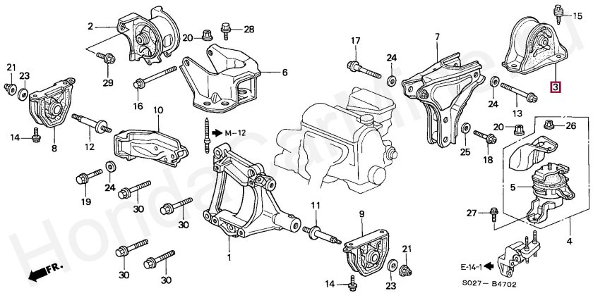 Опора двигателя Honda Civic 4d