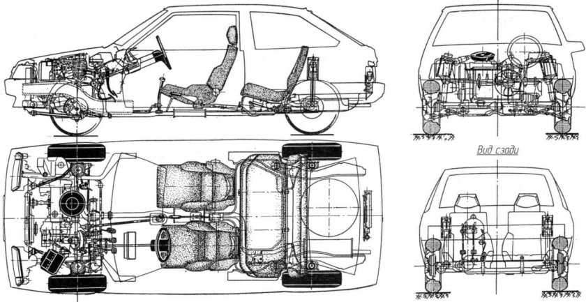 ВАЗ 2108 чертеж кузова