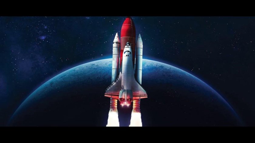 Космическая ракета в космосе