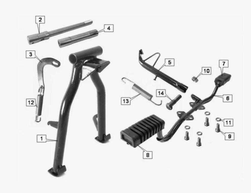 Кронштейн крепления пружины центральной подножки Альфа
