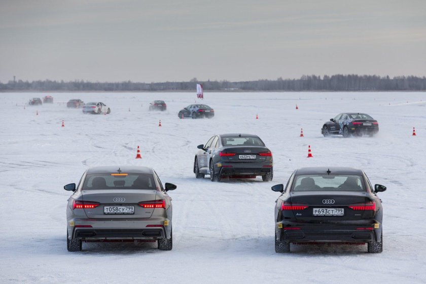 Ауди езда по льду