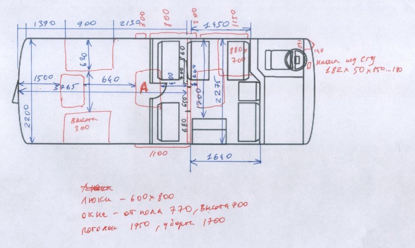 ПАЗ 3205 габариты салона