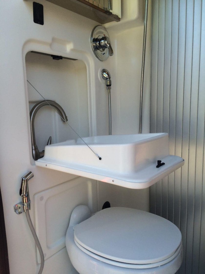 Откидная раковина в автодом