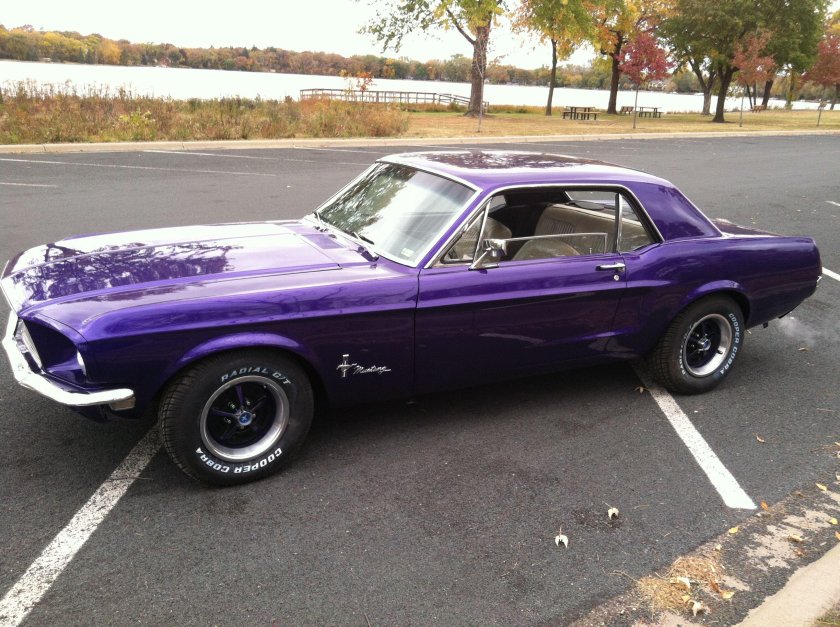 Purple Ford Mustang 1967