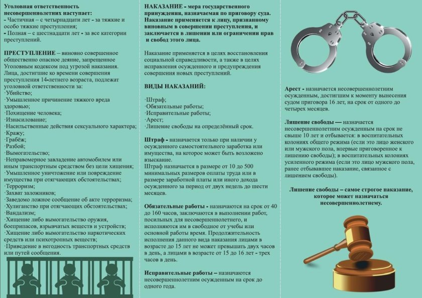 Уголовная ответственность несовершеннолетних брошюра