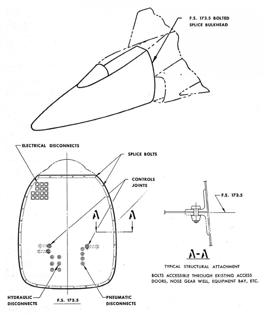 Чертеж носовой части самолета