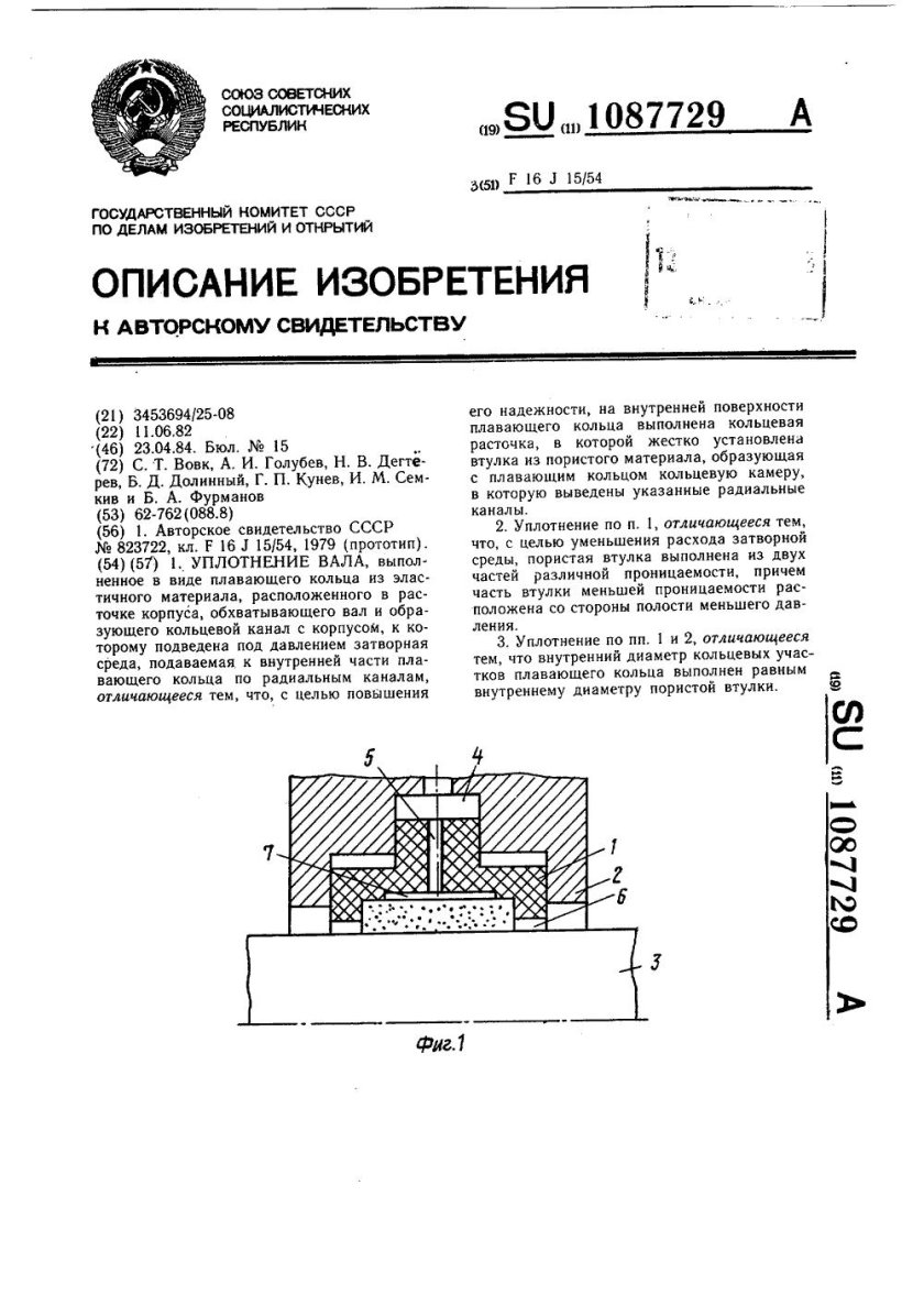 Уплотнения вращающихся валов