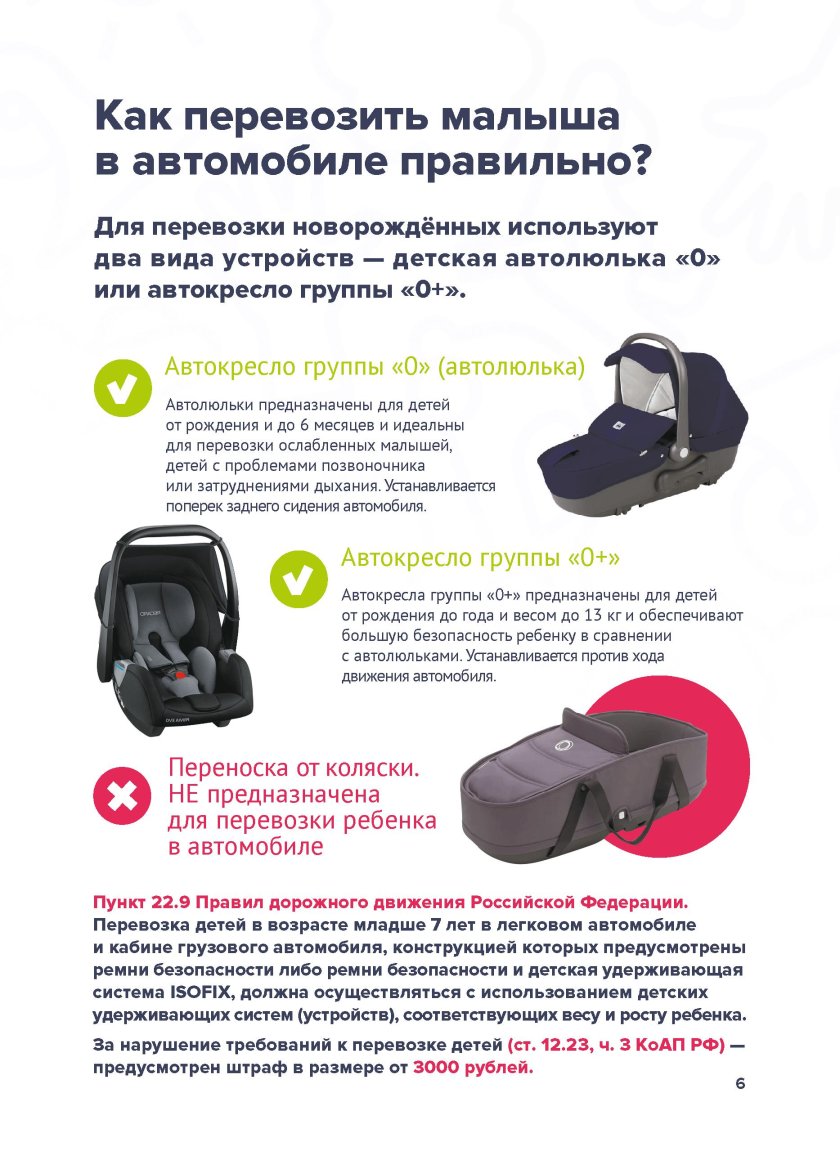 Как правильно перевозить детей