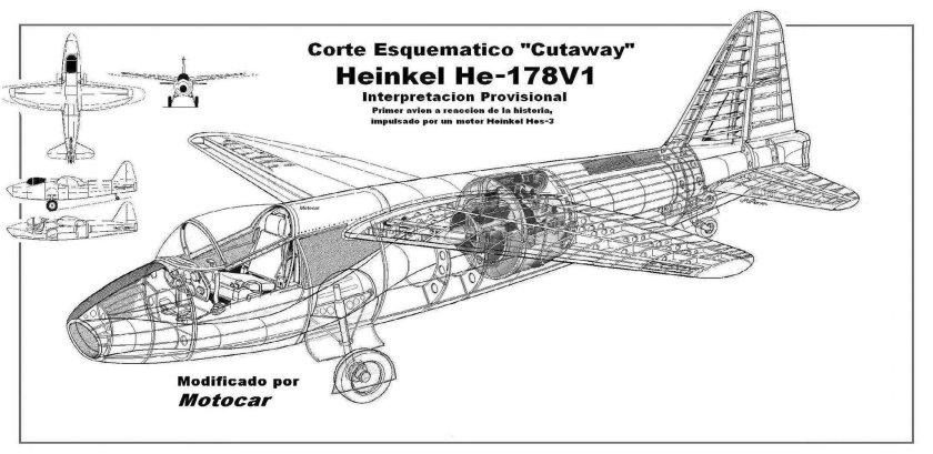 Первый турбореактивный самолёт Heinkel he 178.
