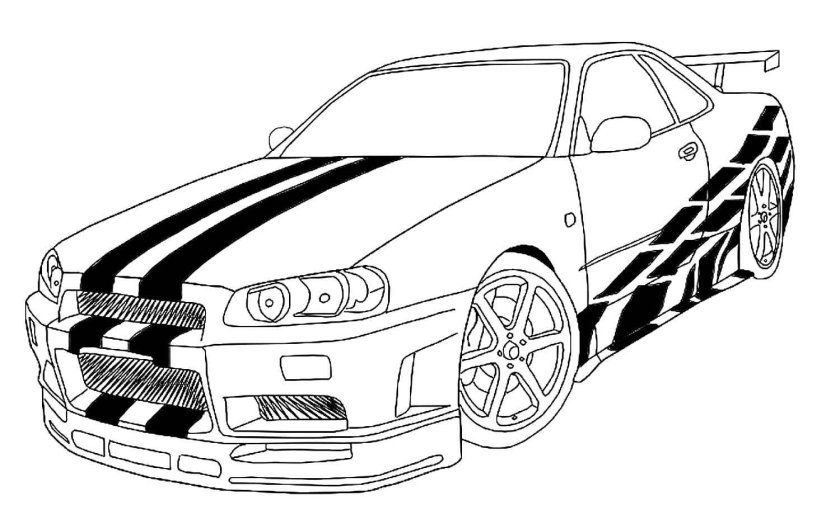 Раскраска Ниссан Скайлайн GTR r34