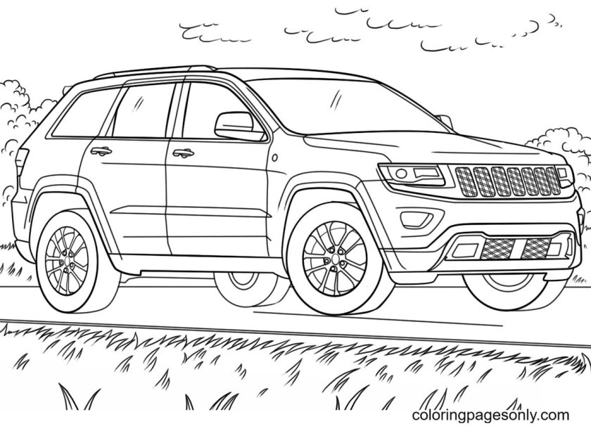 Раскраска Jeep Grand Cherokee