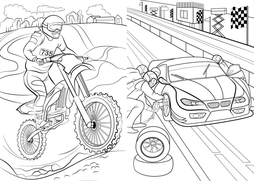Раскраска. Гонки