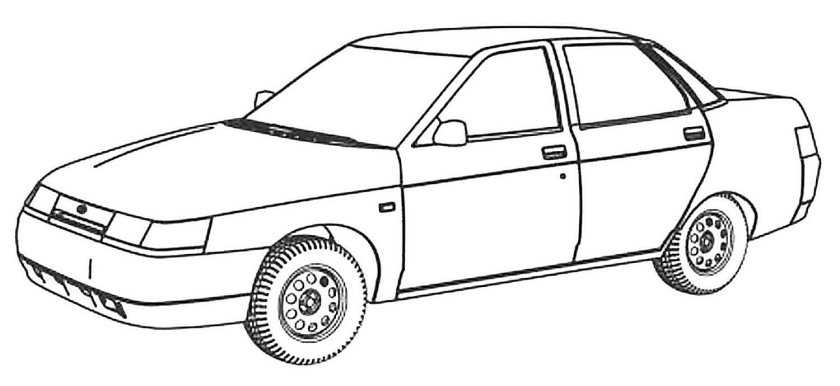 Раскраска машинки ВАЗ 2110