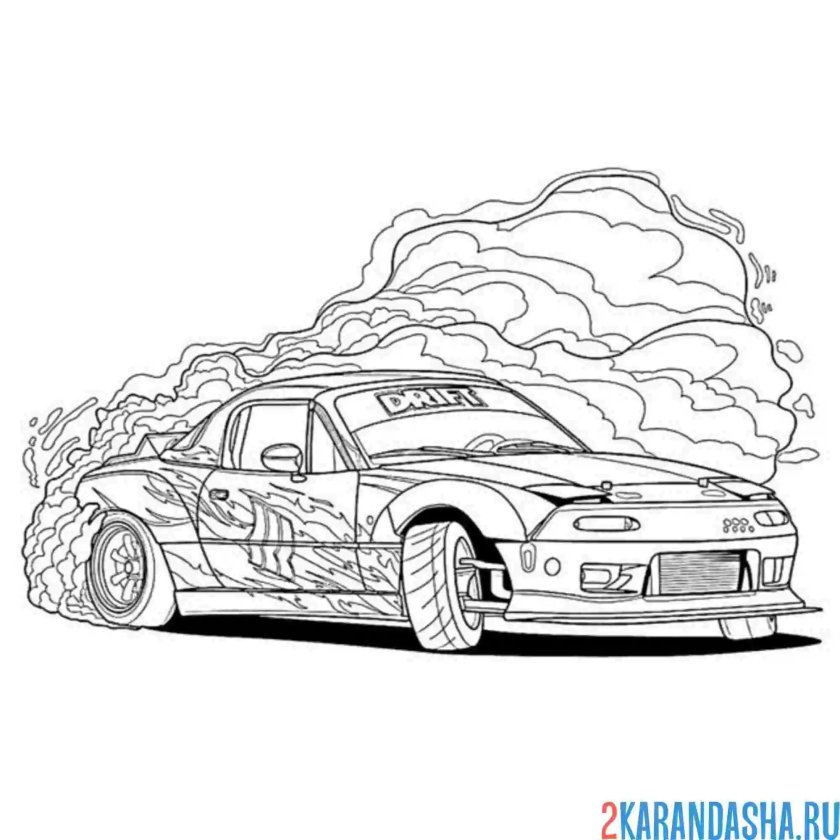 Раскраска. Гоночные машины