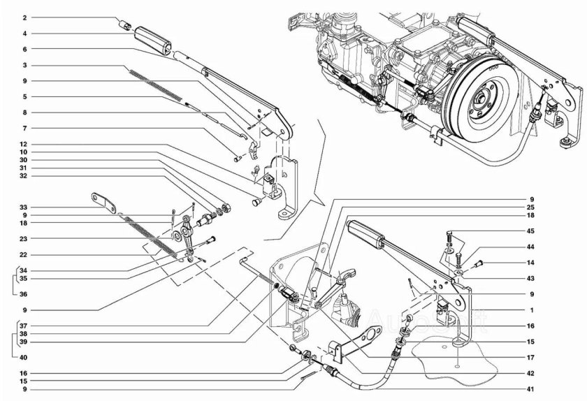 Ручной тормоз УАЗ 452 схема