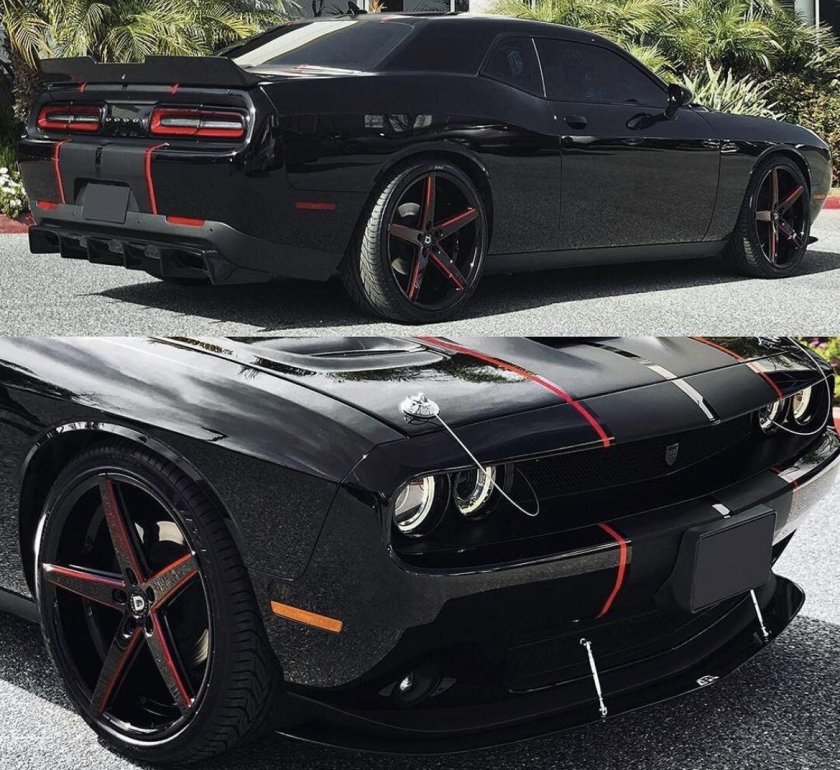 Додж Челленджер черный красный