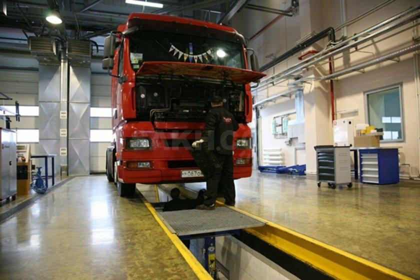 Ремонтная зона для грузовых автомобилей