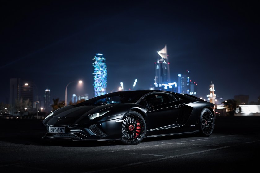 Ламборгини авентадор ночью