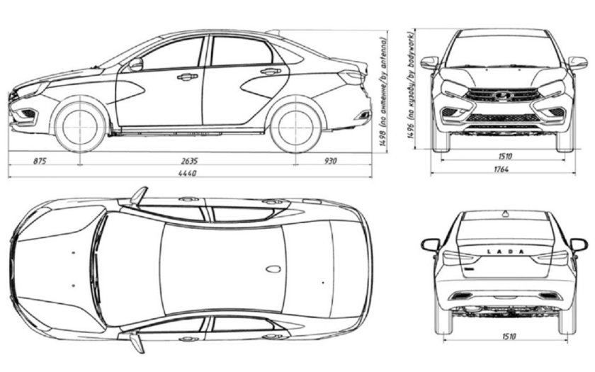 Чертеж Лада Веста фл