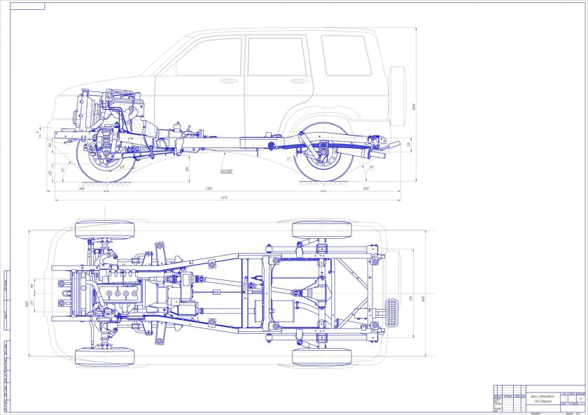 УАЗ Патриот шасси чертеж
