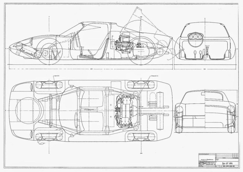 Порше 904 чертежи